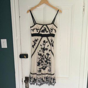BCBG Ivory and Black Lace and Embroidery Dress (NWT)